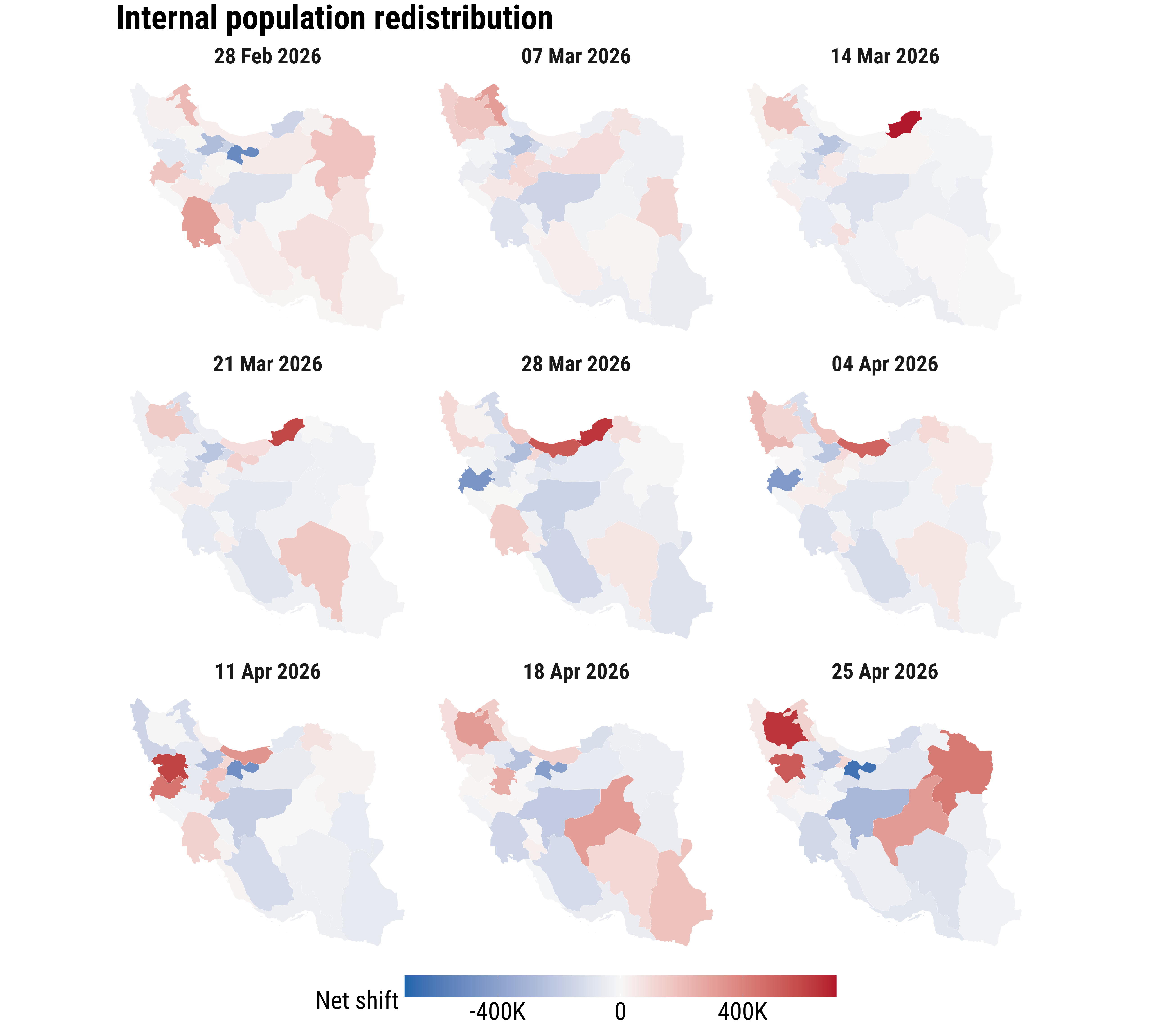 Weekly maps of the ADM1 internal redistribution index.