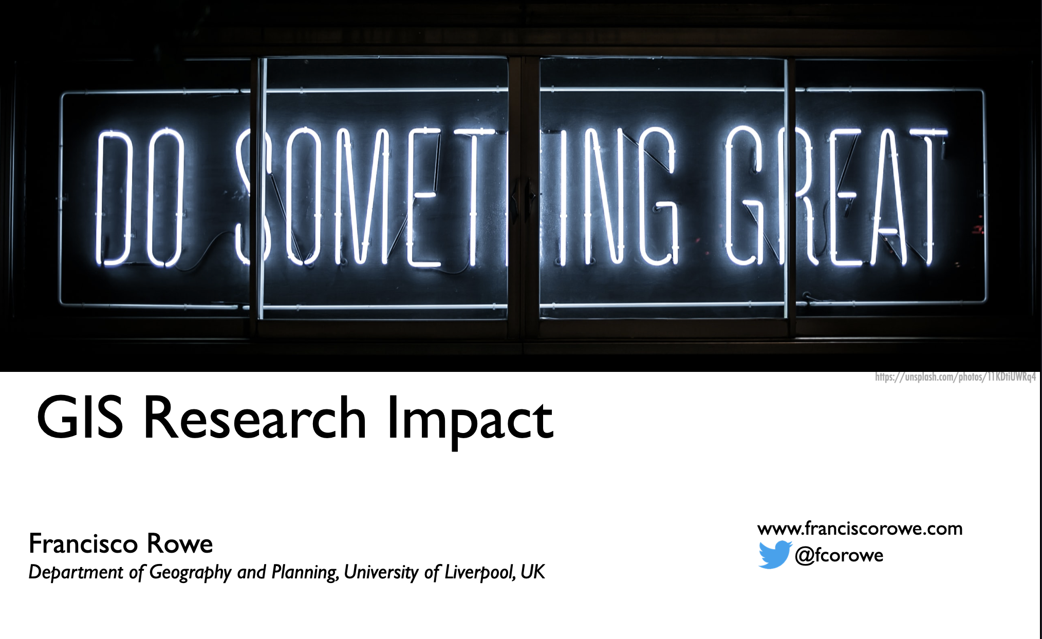 Talk image: GIS Research Impact