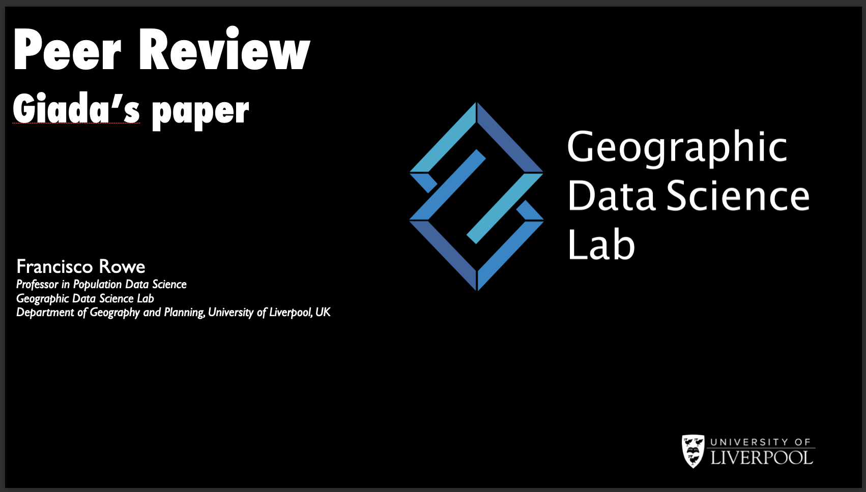 Talk image: Peer Review - Giada’s paper