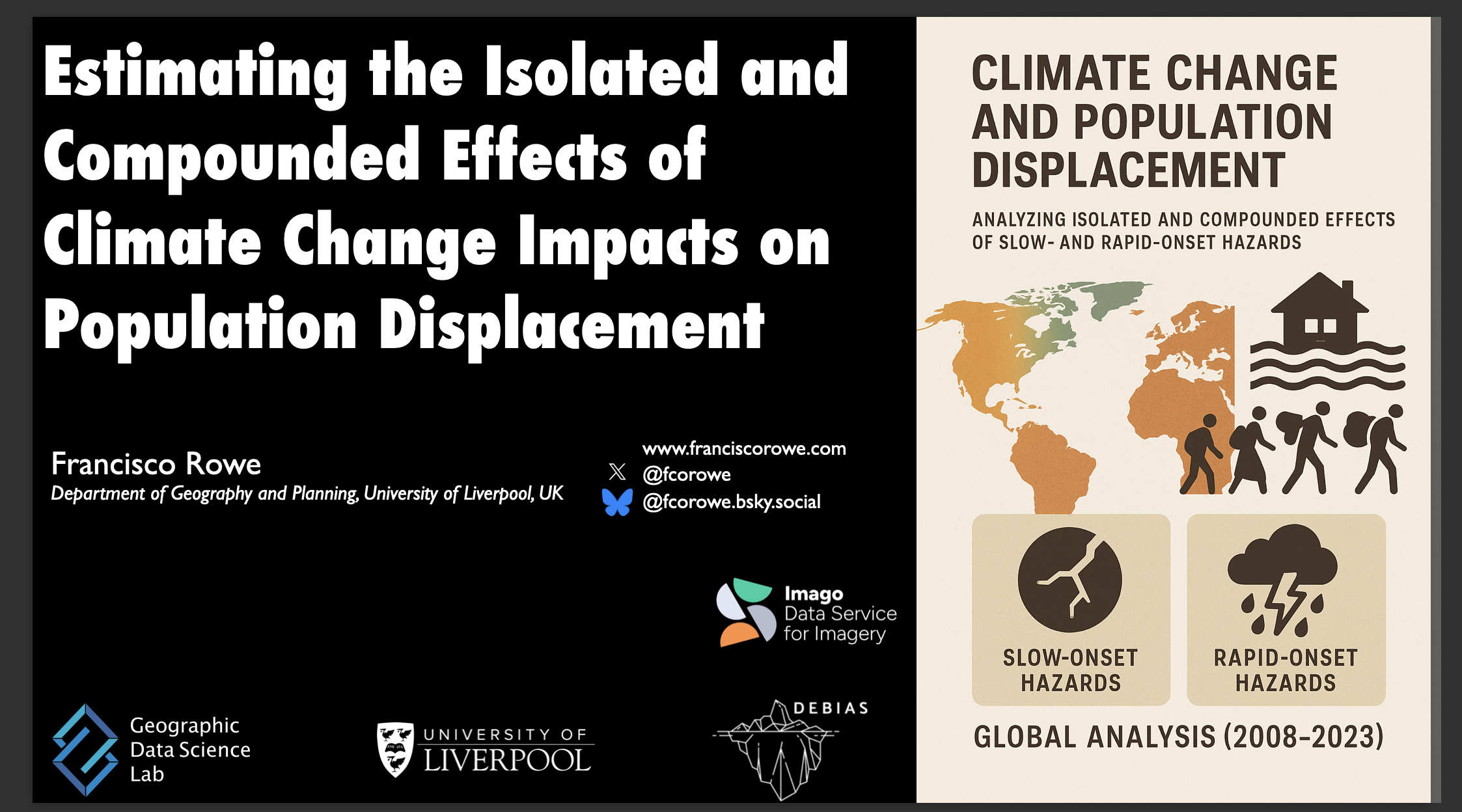 Talk image: Estimating the isolated and compounded effects of climate change impacts on population displacement