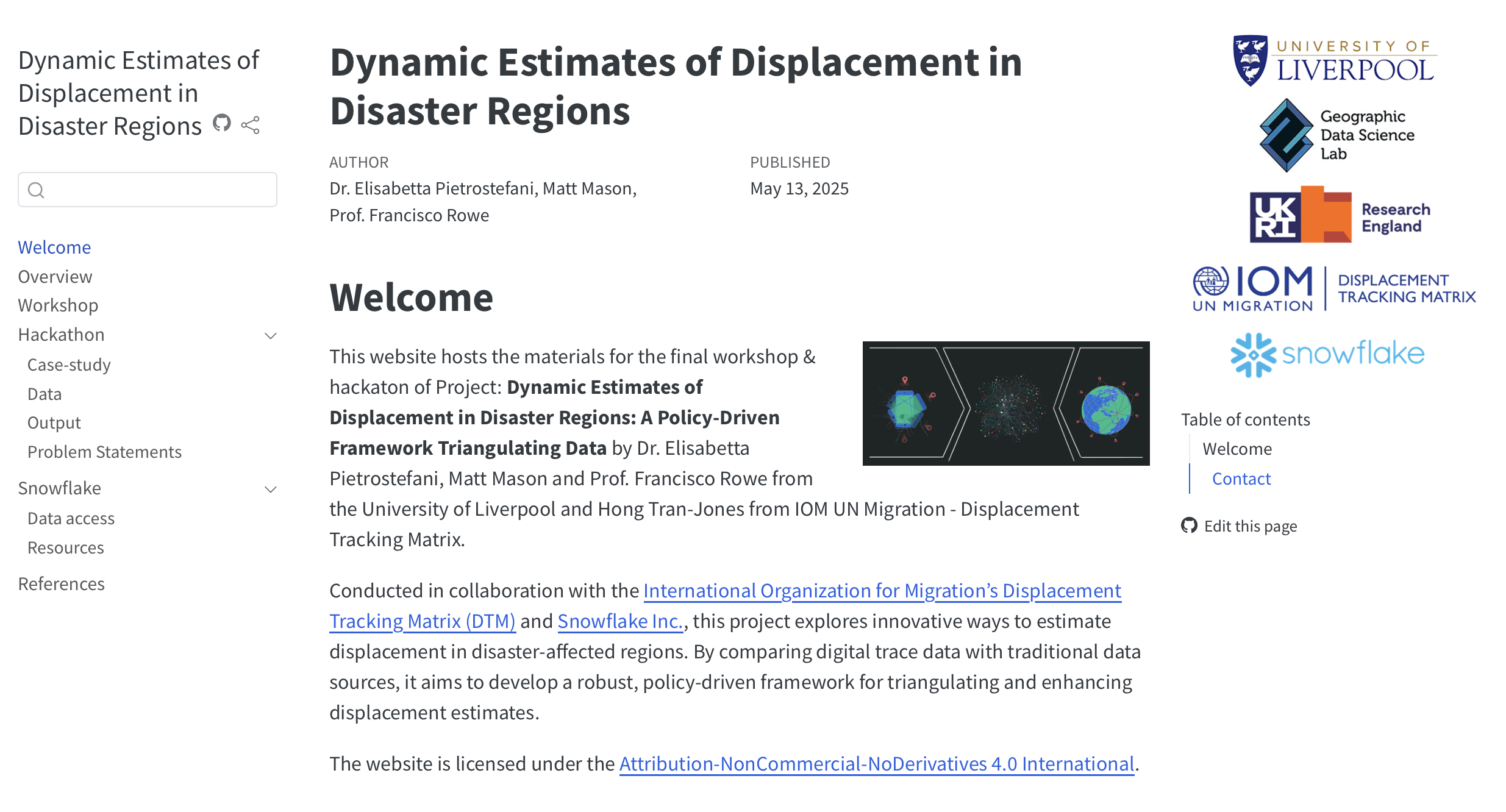 Talk image: Dynamic Estimates of Displacement in Disaster Regions