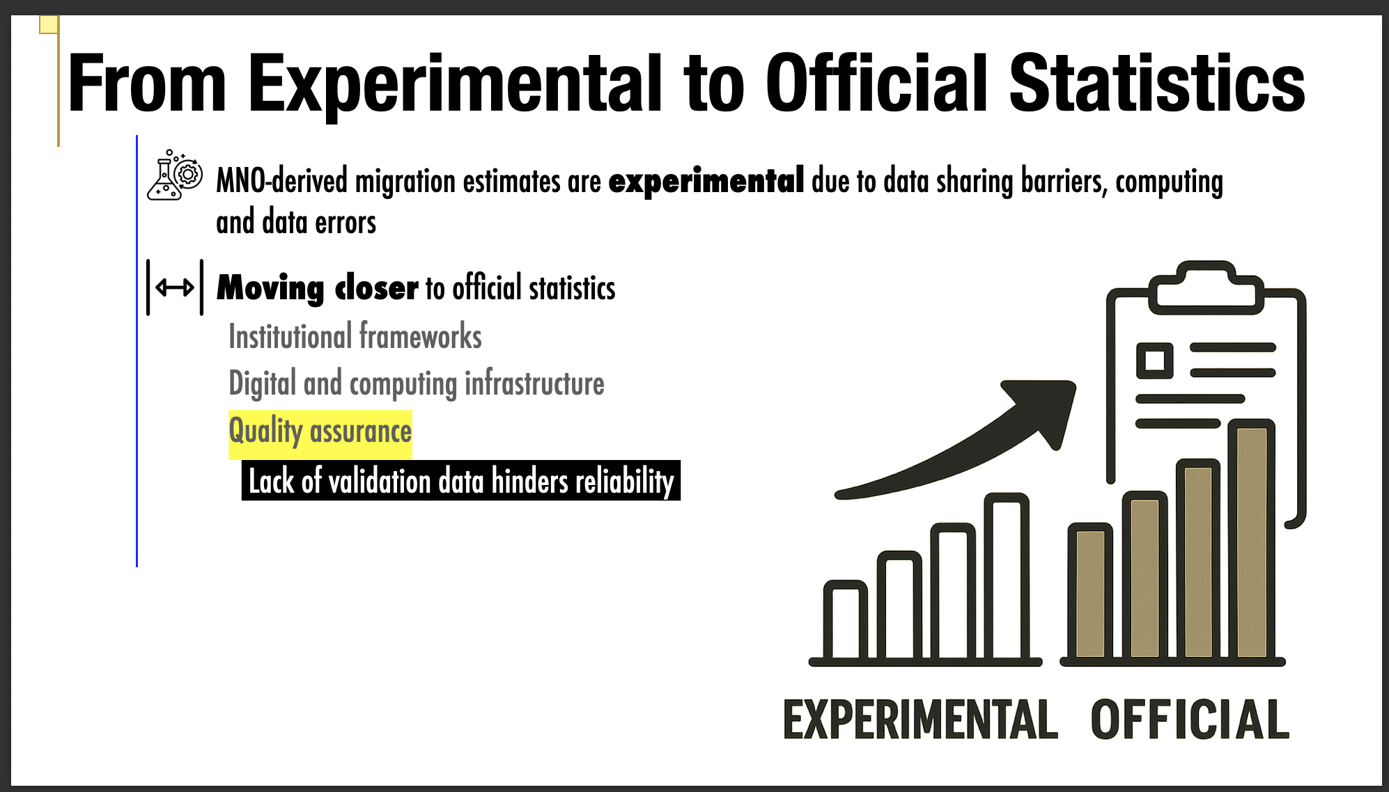 Talk image: From experimental to official migration statistics: A conceptual and actionable framework for quality assurance in mobile-network-operator-derived estimates